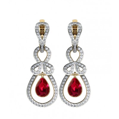 Modish Ruby & Diamond Earrings
